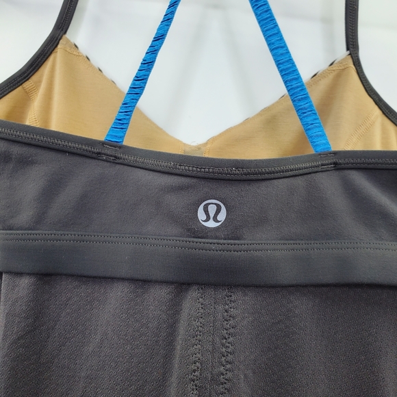 Lululemon Bend and Flow Striped Tank Yoga Workout Gray - Picture 5 of 7